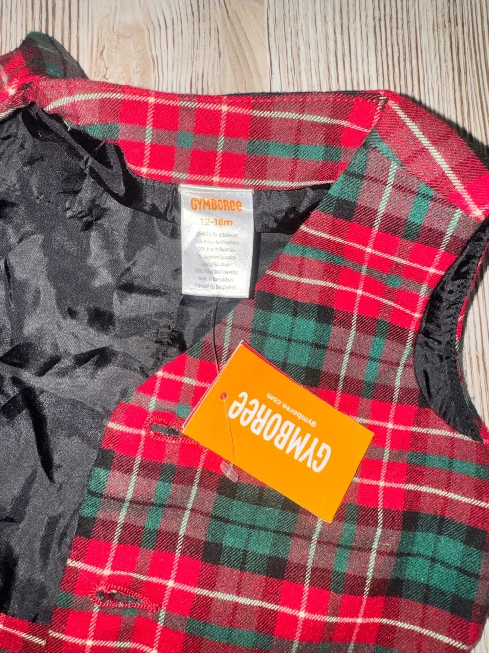 Kids Red & Green Plaid Vest - Gymboree